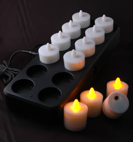 Flameless rechargeable tea light candles for the Beauty Industry